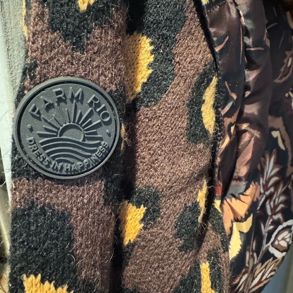 FARM Rio Ainika Puffer Jacket Brown Size Small - Picture 10 of 11